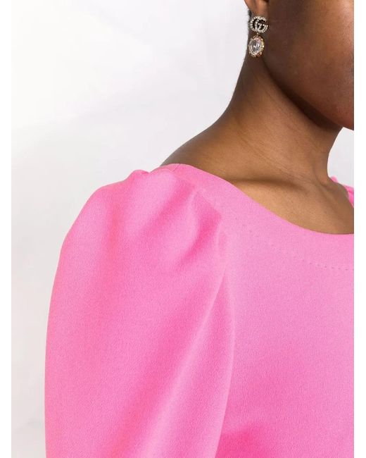 Dolce & Gabbana Pink U-Neck Long-Sleeved Dress