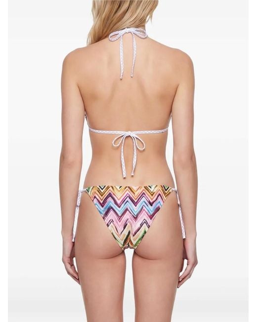 Missoni White Multicolored Zigzag Bikini
