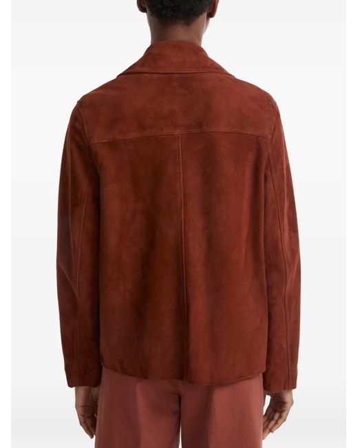 Yves Salomon Brown Button Suede Jacket