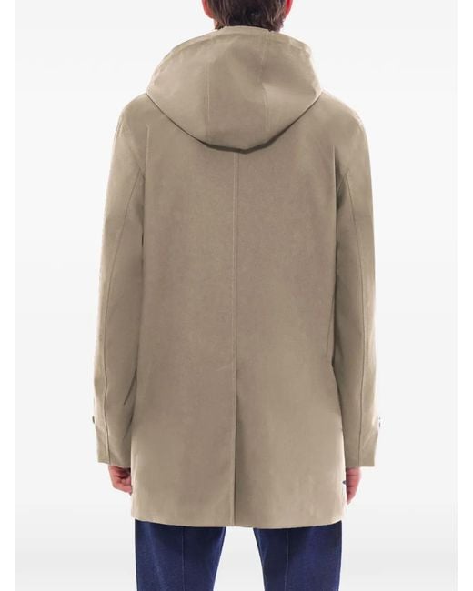 Fursac Natural Hooded Button-Fastening Parka for men