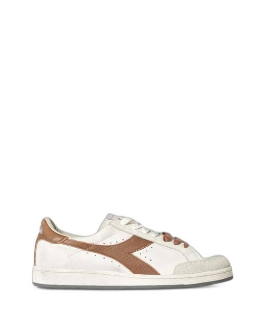 Diadora White Heritage Leather Sneakers for men