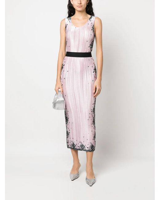 MSGM Pink Sequin-Design Pencil Skirt