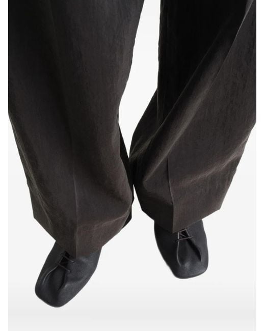 Lemaire Black Souris Folded Leather Lace-Up Derby