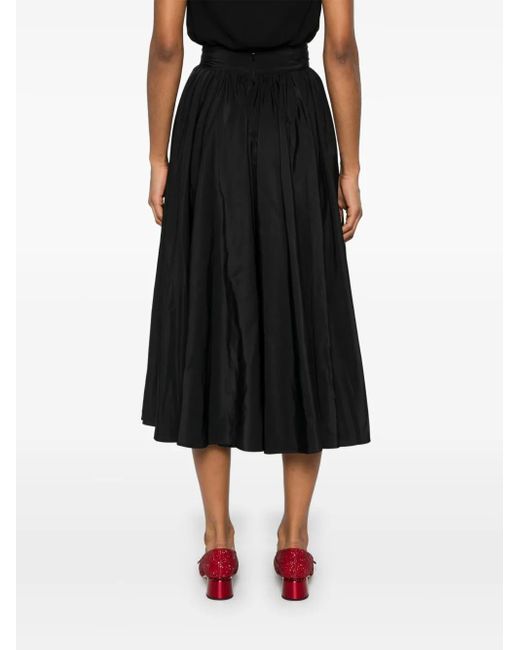 Nissa Black A-Line Midi Skirt