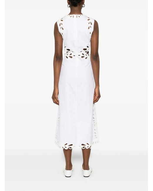 Antik Batik White Deva Cut-Out Midi Dress