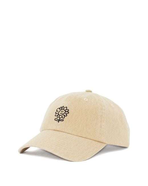 sunflower Natural Distressed-Effect Embroidered Cap for men