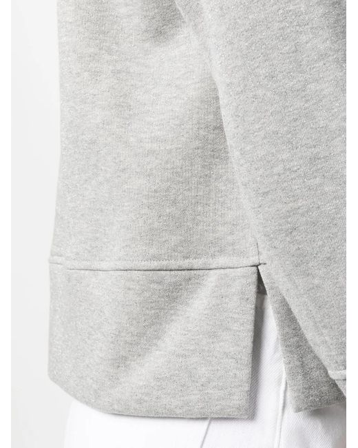 Peserico White Side-Slits Crew-Neck Sweatshirt
