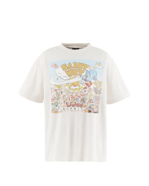 SAINT Mxxxxxx Saint Wet Short Sleeve T-Shirt in White for Men | Lyst