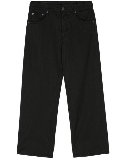 Dondup Black Mid-rise Straight-leg Trousers