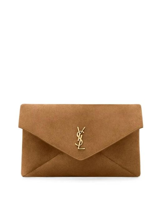 Saint Laurent Brown Cassandre Large Envelope Pouch