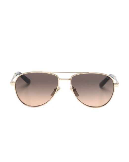 Prada Metallic Logo-engraved Pilot-frame Sunglasses for men