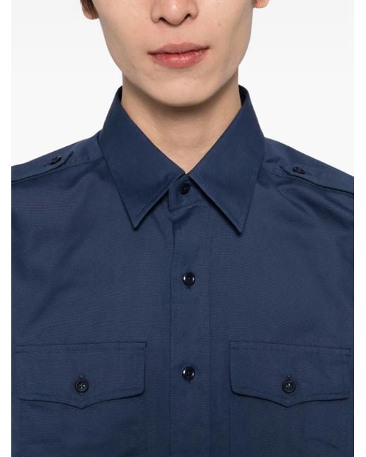 メンズ Tom Ford ミリタリー シャツ Blue