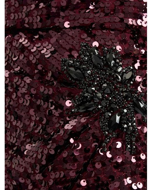 Erdem Red Draped Long Sleev Dress