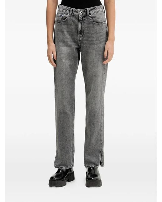 Karl Lagerfeld Gray Split-Hem Jeans