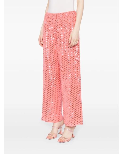 Needle & Thread Red Raindrop Gloss Trousers