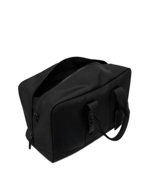 Moschino Black Logo-Plaque Holdall for men