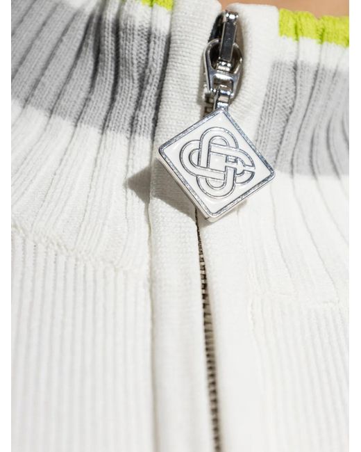 Casablanca White Zip-Up Cardigan