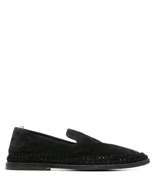 Officine Creative Black Miles 002 Suede Loafers for men