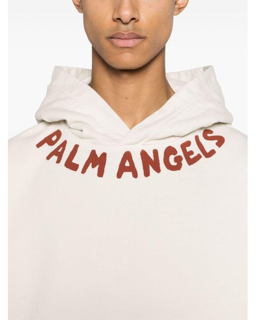 Palm Angels Hoodie Met Logoprint in het White voor heren
