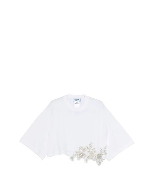 Blugirl Blumarine White Crystal-Embellishment T-Shirt