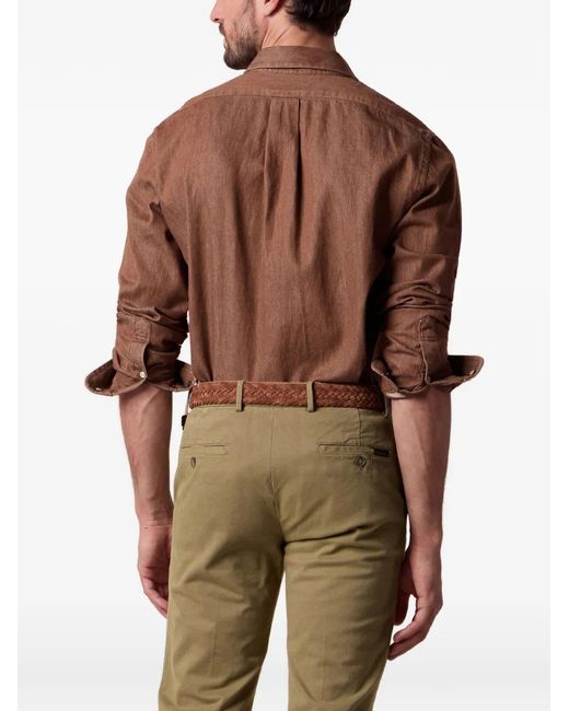 Brooks Brothers Brown Slim-Fit Denim Shirt for men