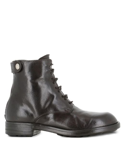 Officine Creative Brown Lace-Up Combat Boots