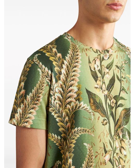T-shirt con stampa foliage di Etro in Green da Uomo