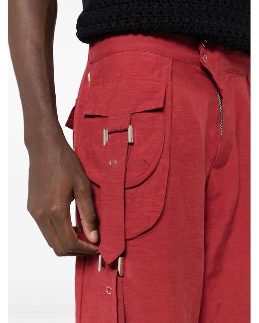 Amir Slama Red Cargo Bermuda Shorts for men