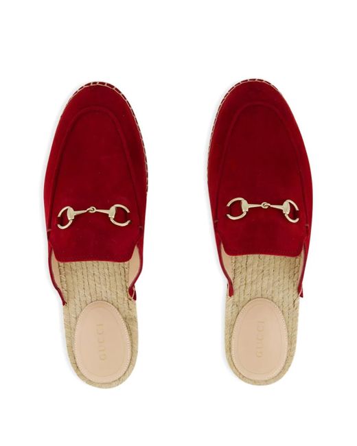 Gucci Red Horsebit Espadrille