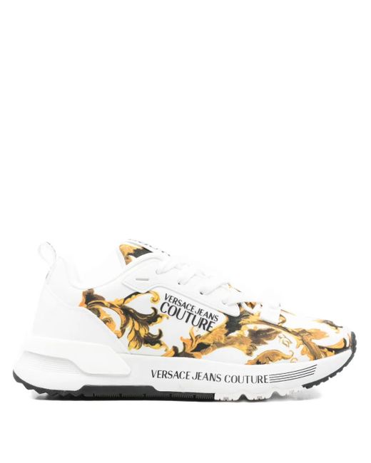 Versace Jeans Couture White Padded Lace-Up Sneakers