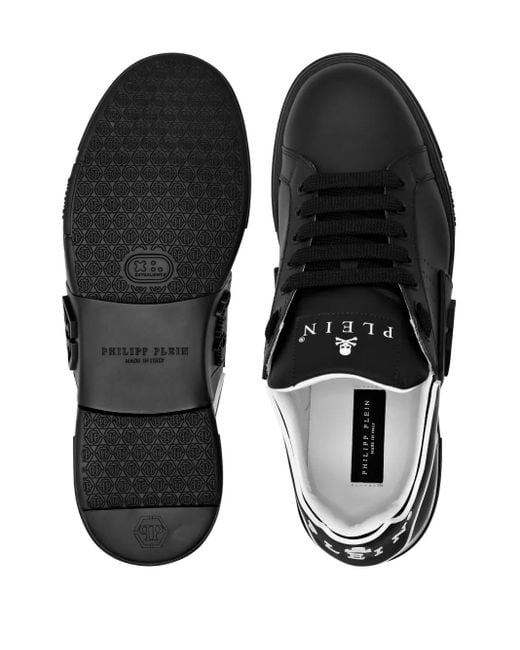 Philipp Plein Black Hexagon-Logo Sneakers