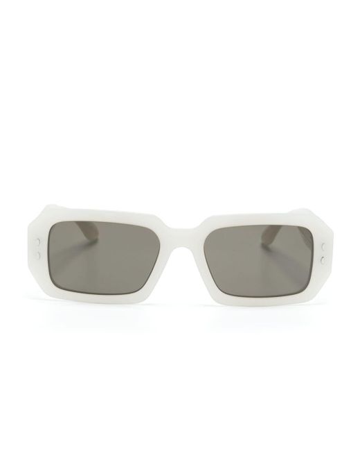 Isabel Marant Gray Pearled Rectangle-frame Sunglasses