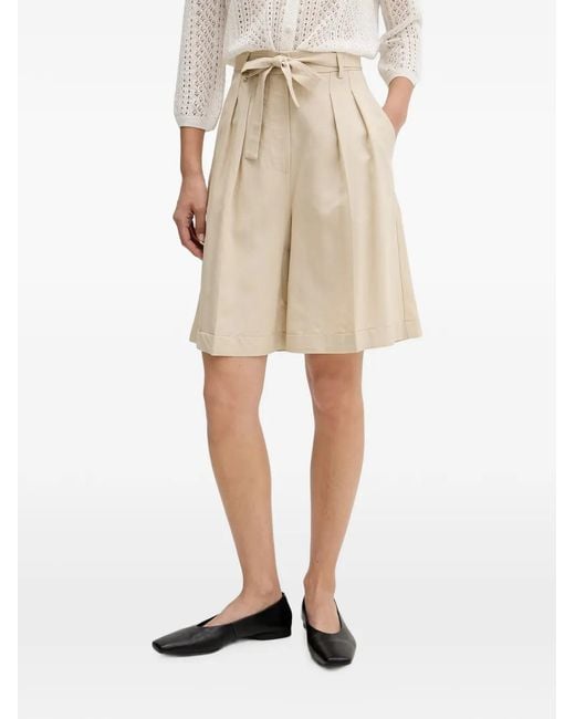 ViCOLO Natural Belted Pleated Shorts