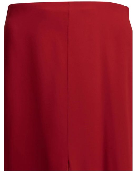 Valentino Garavani Red Front-Slit Midi Skirt