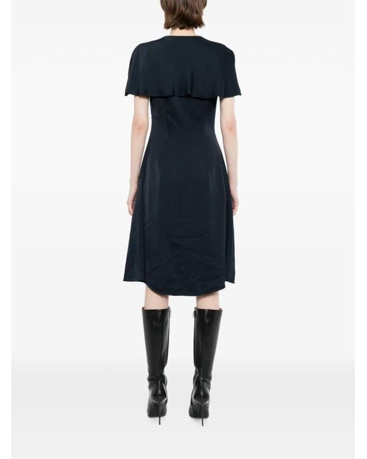Jil Sander Blue Sablé Envers Dress