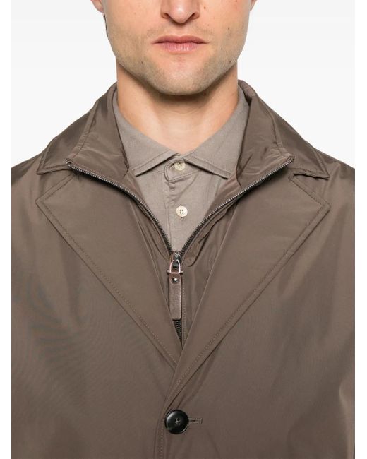 Canali Brown Layered Coat for men