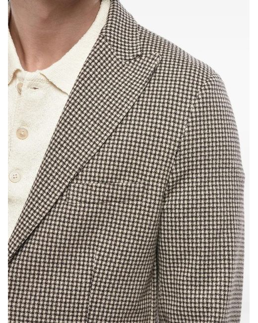 Paolo Pecora Gray Houndstooth Single-Breasted Blazer for men