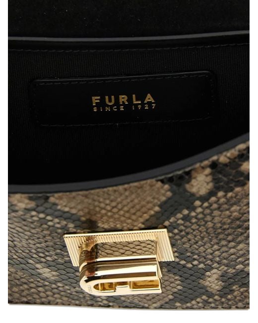 Furla Brown 1927 Python-Print Mini Bag