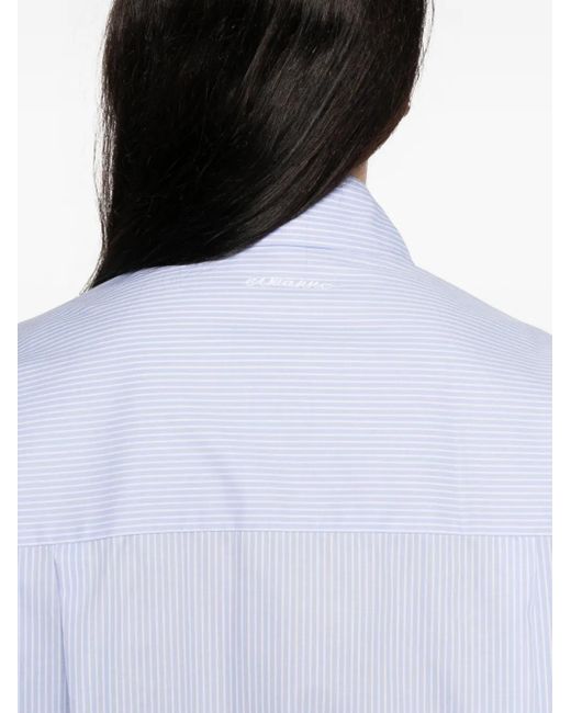 Camicia A Righe Con Ricamo di ERMANNO FIRENZE in White