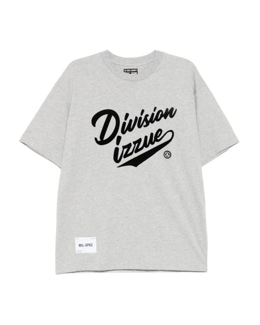 Izzue Gray Logo-Printed T-Shirt for men