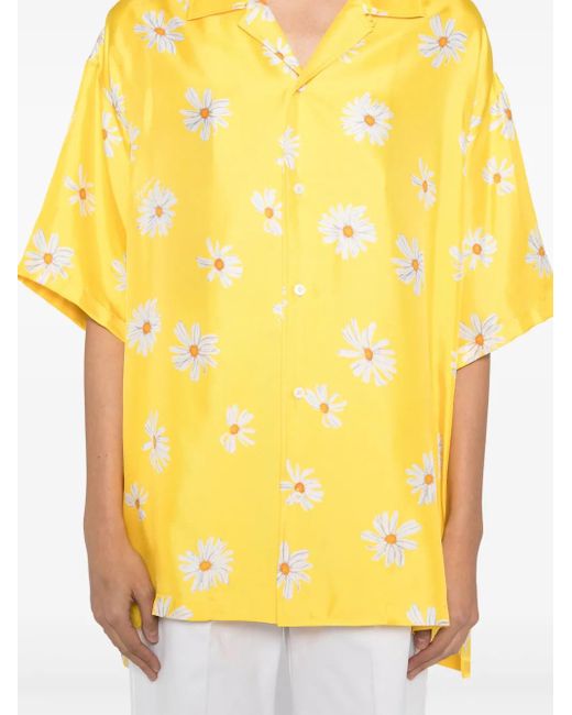 Moschino Yellow Floral-Print Shirt