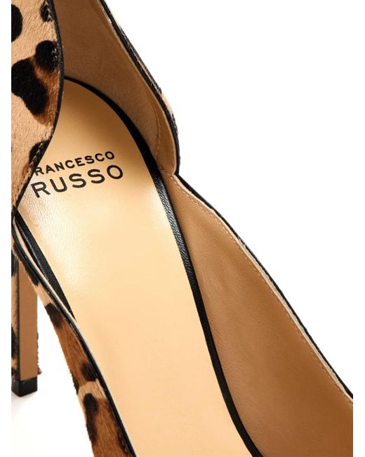 Francesco Russo レオパード スティレットパンプス 95mm Brown