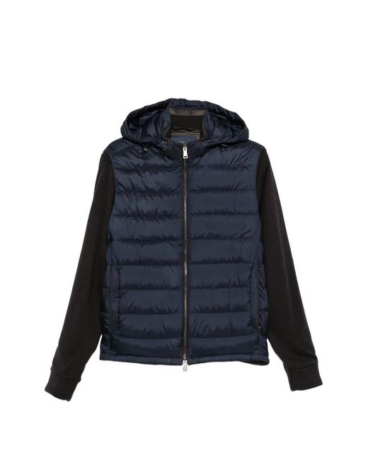 Paul & Shark Blue Hooded Padded Jacket for men