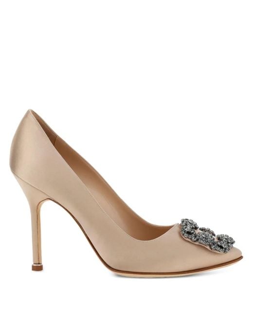 Manolo Blahnik Natural Hangisi Pumps