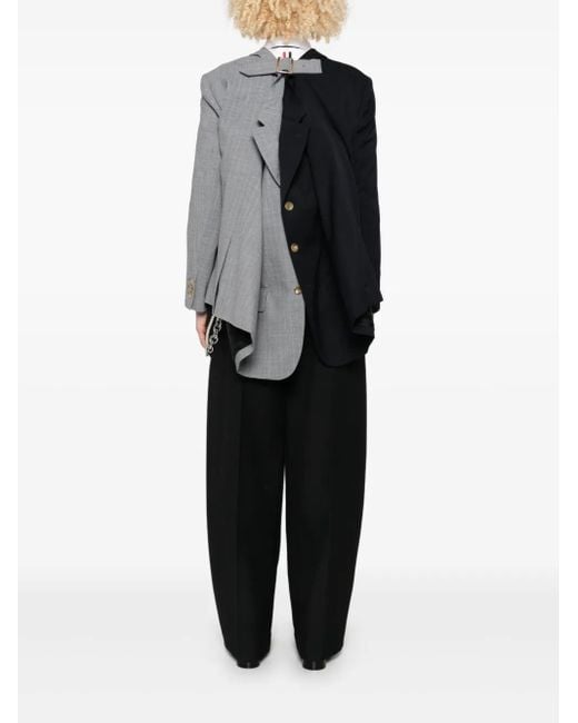 Comme des Garçons Gray Pinstripe Two-Tone Jacket