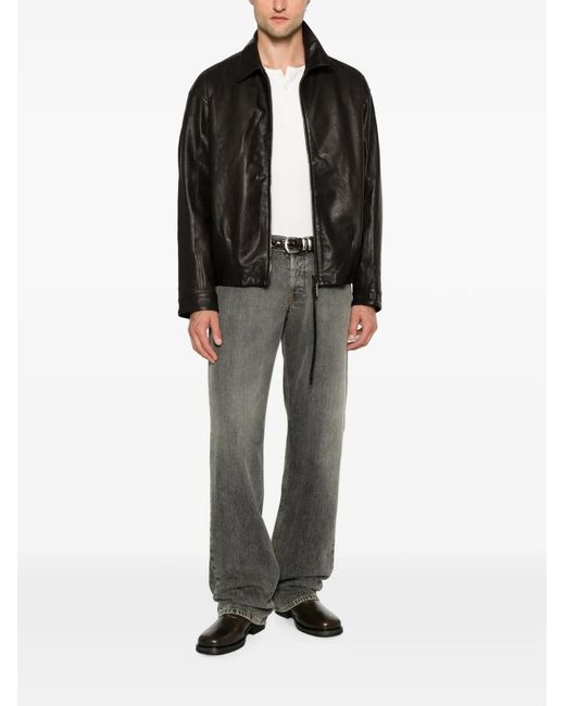 Giorgio Brato Black Grained-Leather Jacket for men