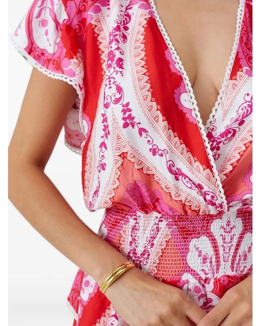 Melissa Odabash Pink Jess Tiered Mini Dress