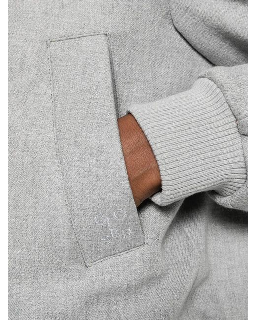Closed Gray Zip-Up Bomber Jacket