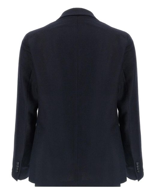 Tagliatore Blue Peak-Lapel Blazer for men