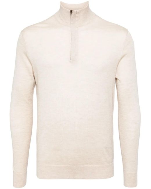 メンズ N.Peal Cashmere Regent Fg ハーフジップ プルオーバー Natural